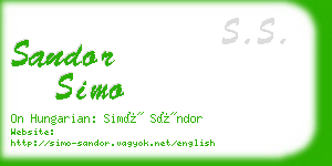 sandor simo business card